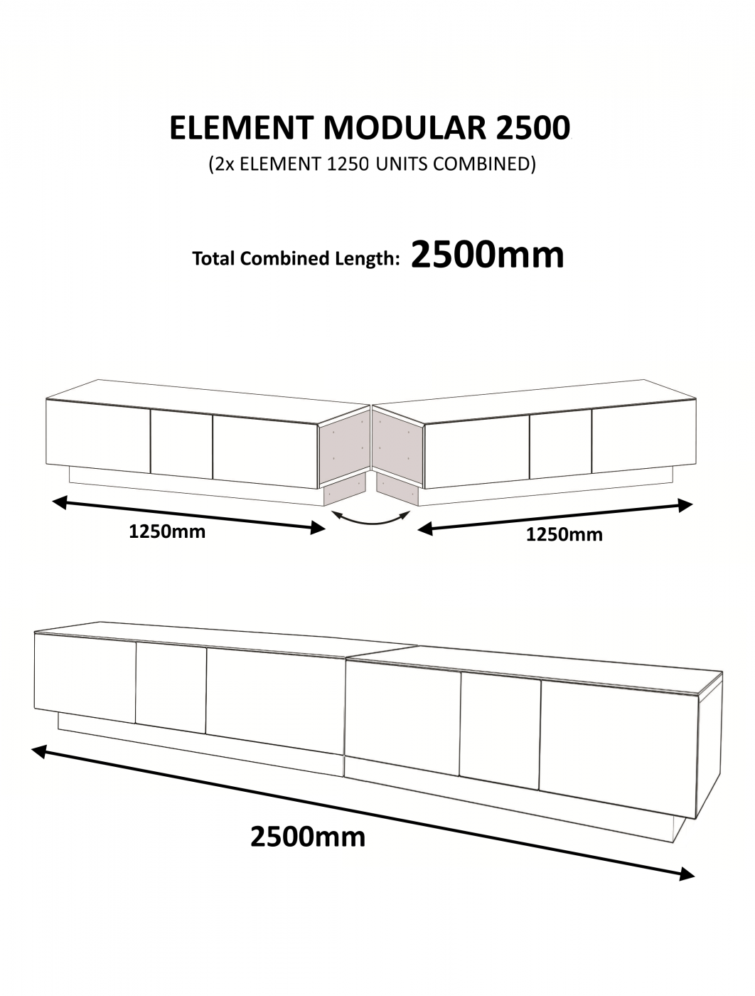 TV Stand Element Modular EMTMOD2500BLK TV by Alphason 121 TV
