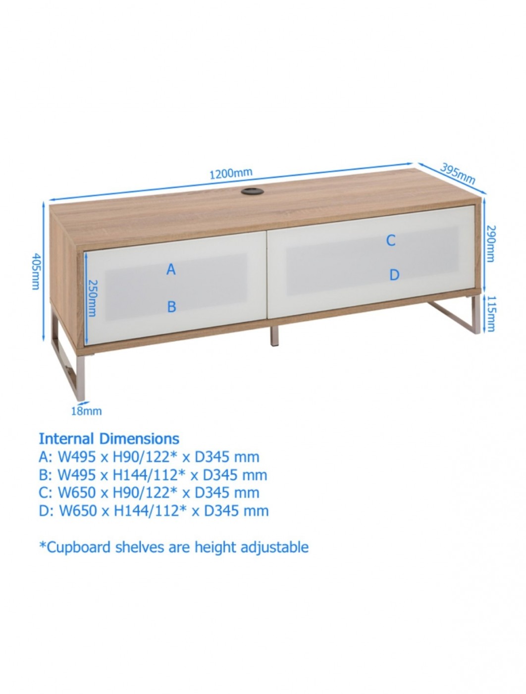 TV Stands Alphason Helium 1200mm TV Stand ADHE1200BLK 121 TV Mounts